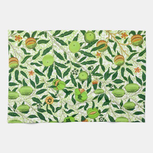 William Morris Exotic Fruit, Lime Green Theedoek (Horizontaal)