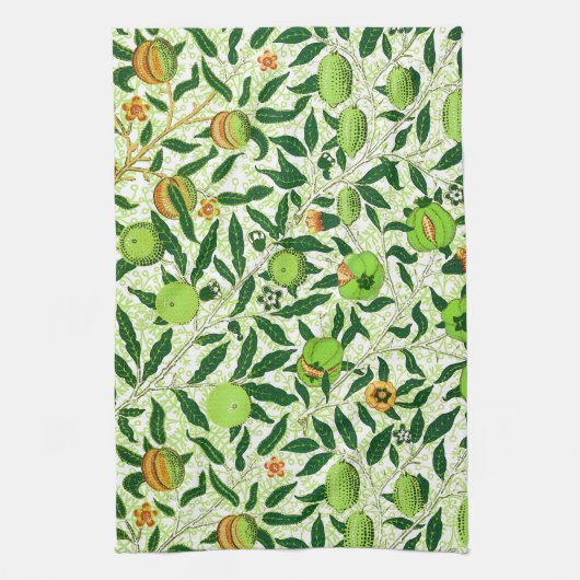 William Morris Exotic Fruit, Lime Green Theedoek (Verticaal)
