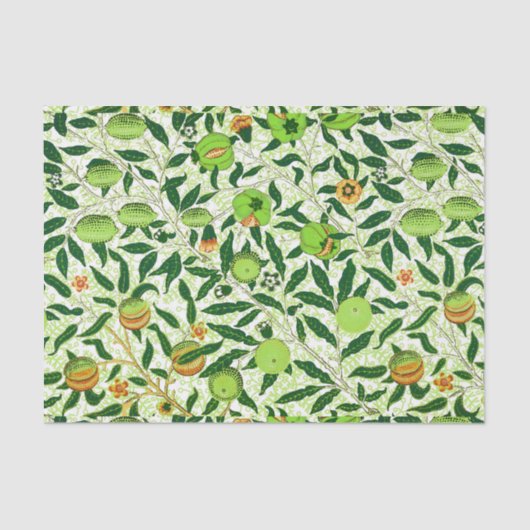 William Morris Exotic Fruit, Lime Green Tissuepapier (Voorkant)