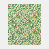 William Morris Exotisch Fruit, Citroen Geel Fleece Deken (Voorkant)