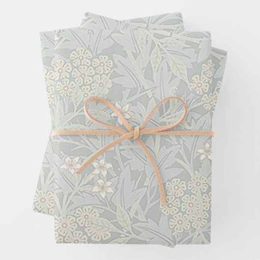 William Morris Faded Jasmine-overslagpapier Inpakpapier Vel (In situ)