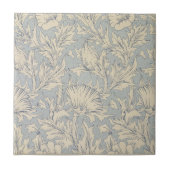 William Morris Faint Blue Art Nouveau Floral Tegeltje (Voorkant)