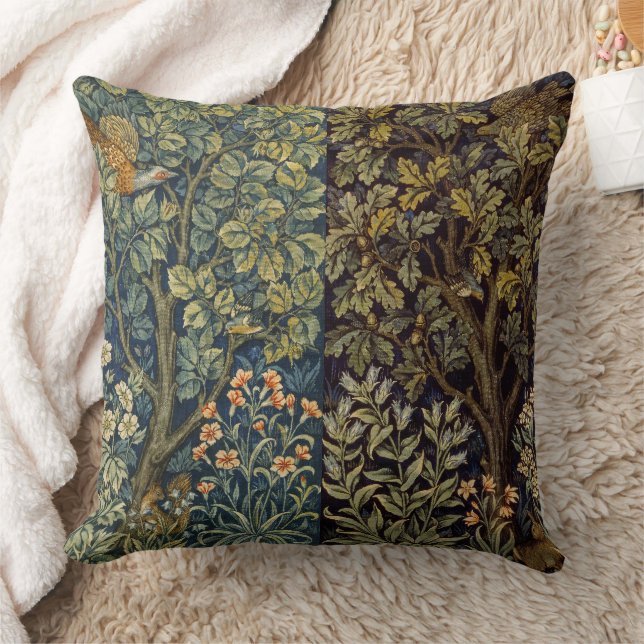William Morris Fazant Vogel Boom Bloem Kussen (Deken)
