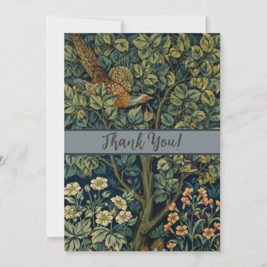 William Morris Fazant Vogel Boom Bos Bedankkaart (Voorkant)