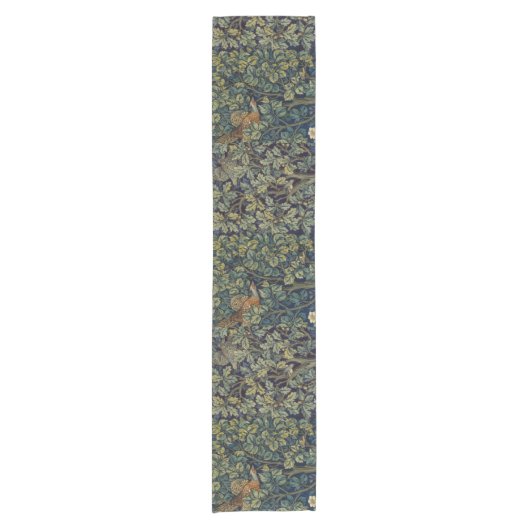 William Morris Fazant Vogel Boom Bos Korte Tafelloper (Voorkant)