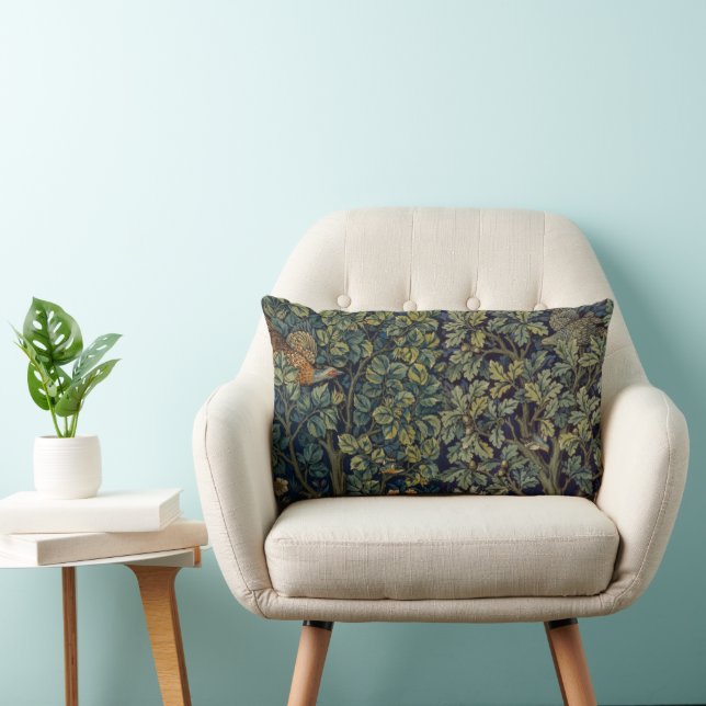 William Morris Fazant Vogel Boom Bos Kussen (Stoel)