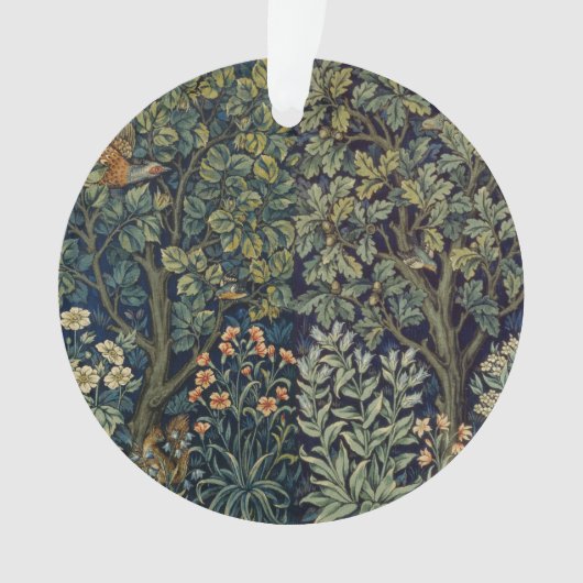 William Morris Fazant Vogel Boom Bos Ornament (voorkant)
