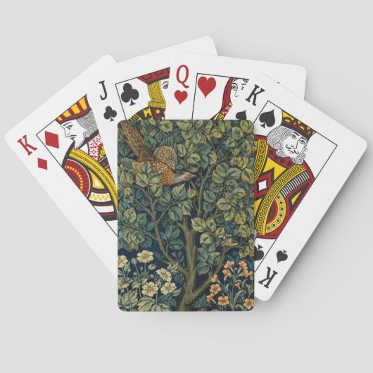 William Morris Fazant Vogel Boom Bos Pokerkaarten (Achterkant)