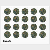 William Morris Fazant Vogel Boom Bos Ronde Sticker (Vel)