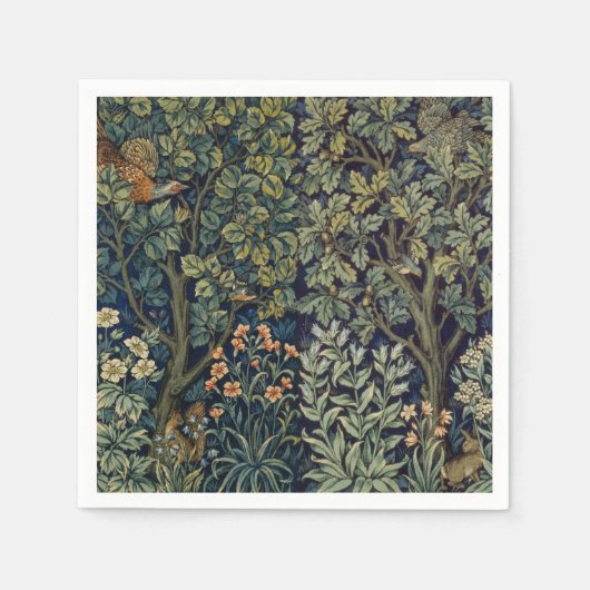 William Morris Fazant Vogel Boom Bos Servet (Voorkant)