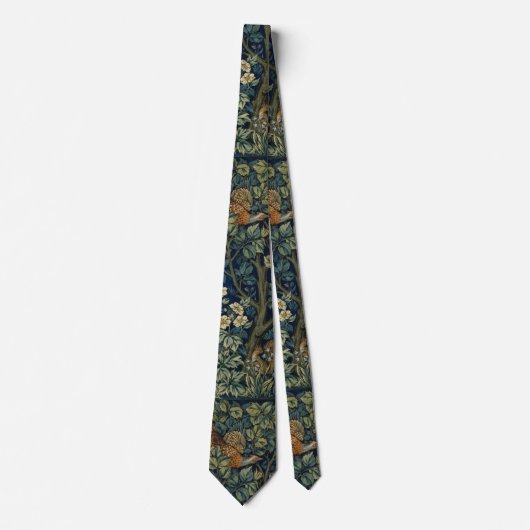 William Morris Fazant Vogel Boom Bos Stropdas (Voorkant)