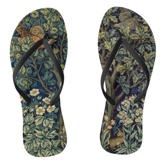 William Morris Fazant Vogel Boom Bos Teenslippers (Voetbed)