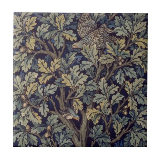William Morris Fazant Vogel Boom Bos Tegeltje (Voorkant)