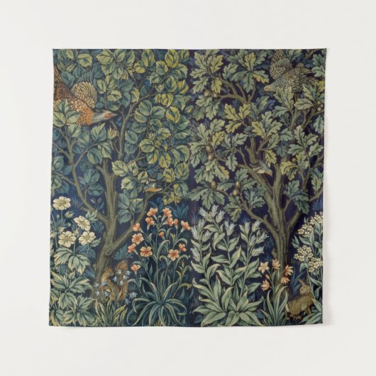 William Morris Fazant Vogel Boom Bos Wandkleed (Voorkant)