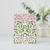 William Morris Fine Pink Floral Wallpaper Briefkaart (Staand voorkant)