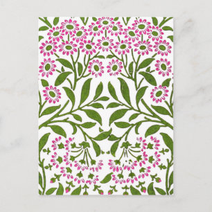 William Morris Fine Pink Floral Wallpaper Briefkaart