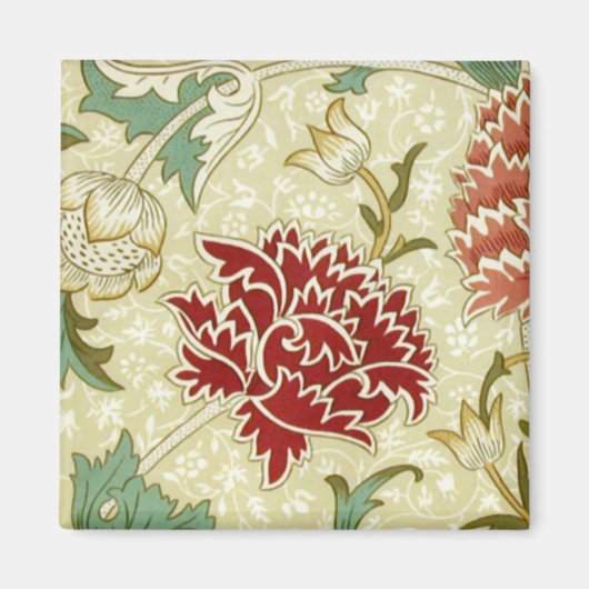 William Morris Fine Red Floral Wallpaper Magneet (Voorkant)