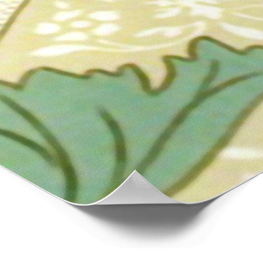 William Morris Fine Red Floral Wallpaper Poster (Hoek)