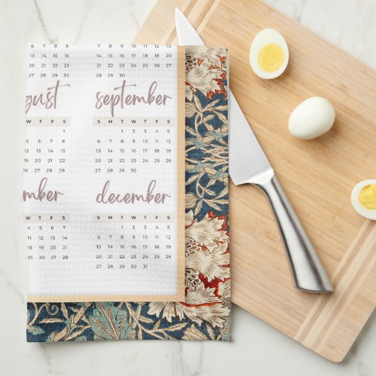 William Morris Floral 2026 Kalender | Theedoek (Quarter Fold)