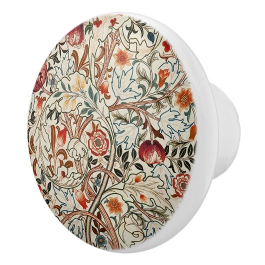 William Morris Floral Acanthus Portiere Keramische Knop (Rechts)