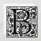 William Morris Floral Alphabet Monogram Letter B Kaart (Voorkant / Achterkant)