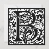 William Morris Floral Alphabet Monogram Letter B Kaart (Voorkant)