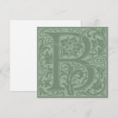 William Morris Floral Alphabet Monogram Letter B Kaart (Voorkant / Achterkant)