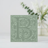 William Morris Floral Alphabet Monogram Letter B Kaart (Staand voorkant)
