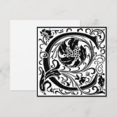 William Morris Floral Alphabet Monogram Letter C Kaart (Voorkant / Achterkant)