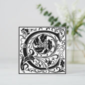 William Morris Floral Alphabet Monogram Letter C Kaart (Staand voorkant)
