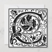 William Morris Floral Alphabet Monogram Letter C Kaart (Voorkant)