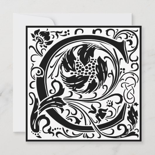 William Morris Floral Alphabet Monogram Letter C Kaart (Voorkant)