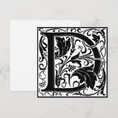 William Morris Floral Alphabet Monogram Letter D Kaart (Voorkant / Achterkant)