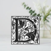 William Morris Floral Alphabet Monogram Letter D Kaart (Staand voorkant)
