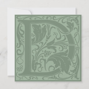 William Morris Floral Alphabet Monogram Letter D Kaart