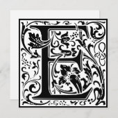 William Morris Floral Alphabet Monogram Letter E Kaart (Voorkant / Achterkant)