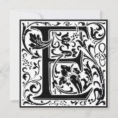 William Morris Floral Alphabet Monogram Letter E Kaart (Voorkant)