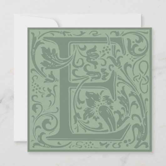 William Morris Floral Alphabet Monogram Letter E Kaart (Voorkant)