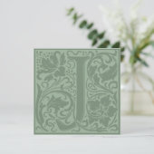 William Morris Floral Alphabet Monogram Letter J Kaart (Staand voorkant)