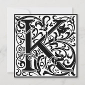 William Morris Floral Alphabet Monogram Letter K Kaart (Voorkant)