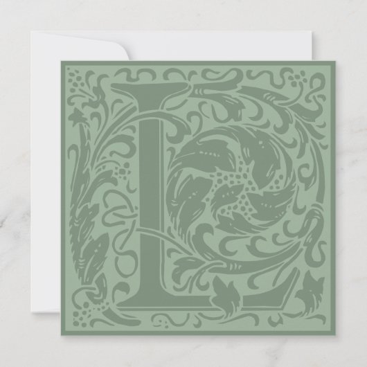 William Morris Floral Alphabet Monogram Letter L Kaart (Voorkant)