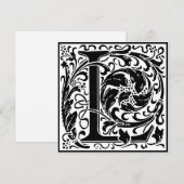 William Morris Floral Alphabet Monogram Letter L Kaart (Voorkant / Achterkant)