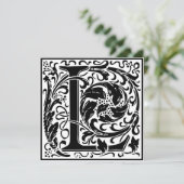 William Morris Floral Alphabet Monogram Letter L Kaart (Staand voorkant)