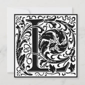 William Morris Floral Alphabet Monogram Letter L Kaart (Voorkant)