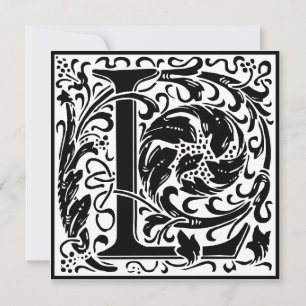 William Morris Floral Alphabet Monogram Letter L Kaart