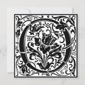 William Morris Floral Alphabet Monogram Letter O Kaart (Voorkant)