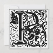 William Morris Floral Alphabet Monogram Letter P Kaart (Voorkant)