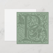 William Morris Floral Alphabet Monogram Letter P Kaart (Voorkant / Achterkant)