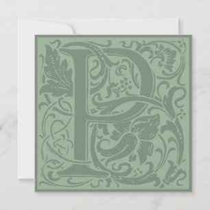 William Morris Floral Alphabet Monogram Letter P Kaart