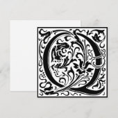 William Morris Floral Alphabet Monogram Letter Q Kaart (Voorkant / Achterkant)